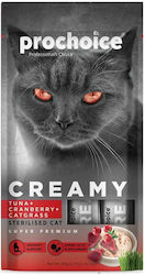 Λιχουδιά Γάτας Prochoice Creamy Tuna & Cranberry & Catgrass 60gr