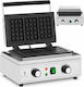 Rectangular Waffle Maker 3 Belgian Waffles Teflon 1500 W