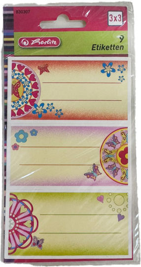 Herlitz Notebook Labels 9pcs with Floral Design