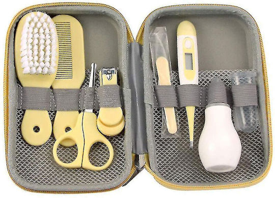 Set 8-în-1 Accesorii Îngrijire Copii Termometru Digital Medilogic Perie Nou-născuți Foarfece Speciale Copii Galben