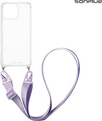 Θήκη Σιλικόνης Strap Sonique Armor Clear Apple Iphone 16 Pro Max Λιλά