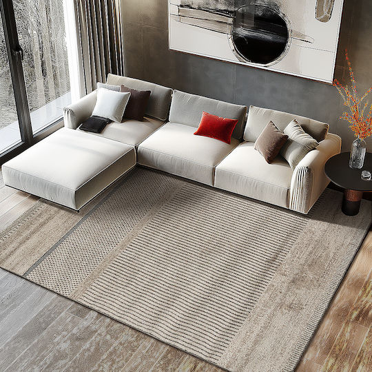 Beauty Home Art 9148 Set Modern Schlafzimmer-Teppichsets Synthetisch,Polyester/Cotton/Leather Beige 9148-ΣΕΤ 3Stück