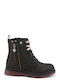 Shone Kids PU Leather Boots Black Glitter