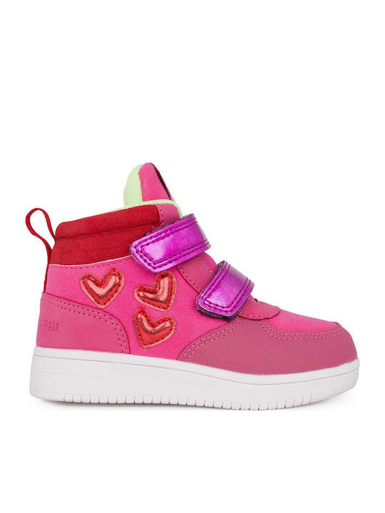 Kids Sneakers High with Scratch Fuchsia