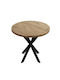 Kalipso Table Wooden with Metal Frame Natural Shade and Black 70x70x75cm