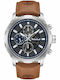 Timberland Bernardston Men's Watch 46mm Chronograph Battery with Brown Leather Strap
