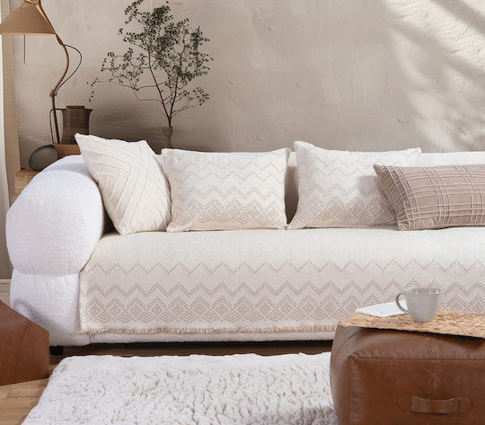 Nef-Nef Homeware Typhoon Ριχτάρι Πολυθρόνας Ζακάρ 170x180εκ. Ecru