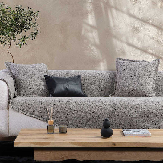 Nef-Nef Homeware Alamo Ριχτάρι Τριθέσιου Καναπέ Ζακάρ 170x300εκ. Grey