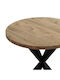 Table Wooden with Metal Frame Natural Shade, Black 70x70x75cm