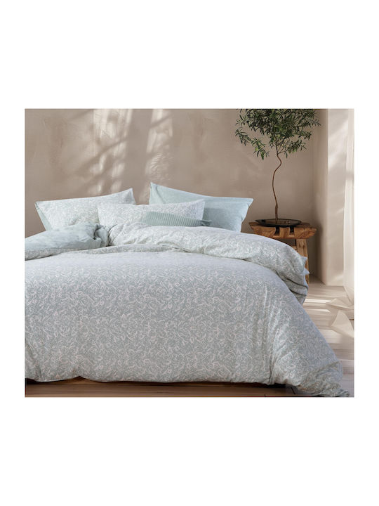 Nef-Nef Homeware Bettwäsche-Set Einzel Flanell 160x260cm. Sorial Mint 3Stück
