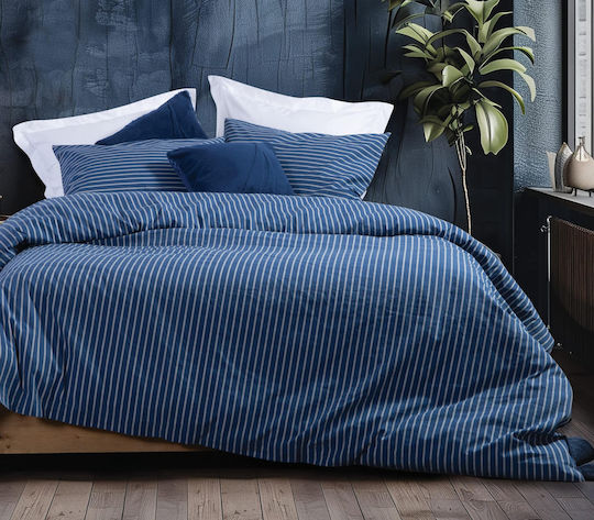 Nef-Nef Homeware Nautica Coast Σετ Σεντόνια Υπέρδιπλα 240x270εκ. Navy Μπλε (4τμχ)