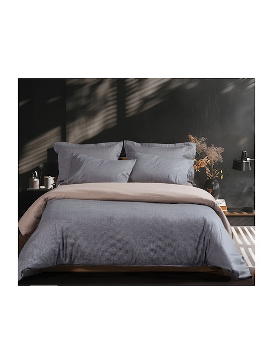 Nef-Nef Homeware Krampus Σετ Σεντόνια King Size 270x280εκ. Μπλε (4τμχ)