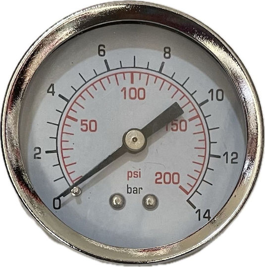 Simple Pressure Gauge Thread 1/8" Φ50 0-14bar Rear Tail Metal Thread