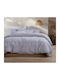 Nef-Nef Homeware Duvet Cover Set Flannel Queen with 2 Pillowcases 240x230 Torredo Grey