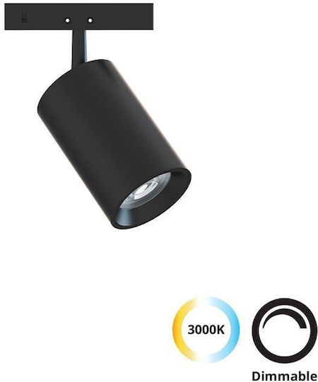 Viokef Track Едно LED Топло Бяло Спот в Черен Цвят