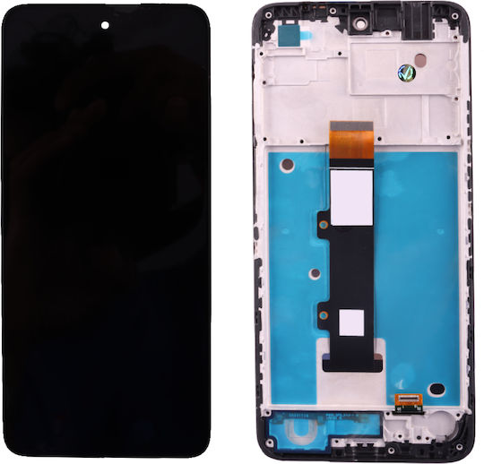 Екран Moto със Сензорен Механизъм и Рамка за Motorola Moto G22 (Черен)