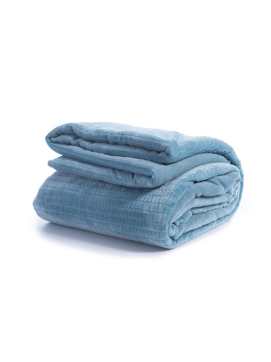 Nef-Nef Homeware Duvet Cover Single 160x220cm Ezra Blue 240 GSMGsm
