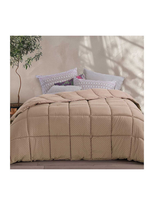 Nef-Nef Homeware Duvet Single with Hollowfiber Filling 160x220cm Colorfull Beige 330 GSMGsm