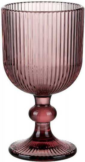 Cryspo Trio Set of Glasses Water / Red Wine made of Glass in Purple Color Stemmed 350ml 6pcs