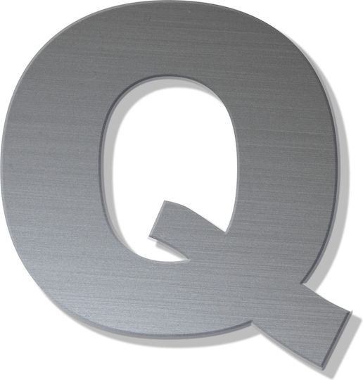 Γράμμα Κατοικιών Αυτοκόλλητο ''q'' 80 X 64 Mm Inox Ματ Πλαστικό Darvin