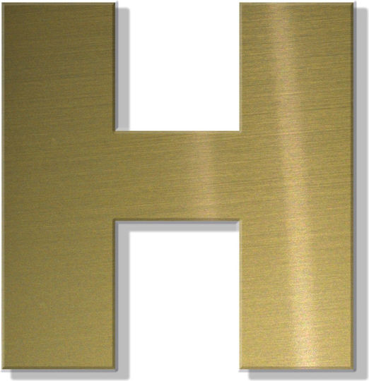 House Letter Sticker "h" 80 X 64 Mm Gold Matte Plastic Darvin