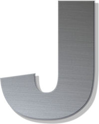Γράμμα Κατοικιών Αυτοκόλλητο ''j'' 80 X 64 Mm Inox Ματ Πλαστικό Darvin