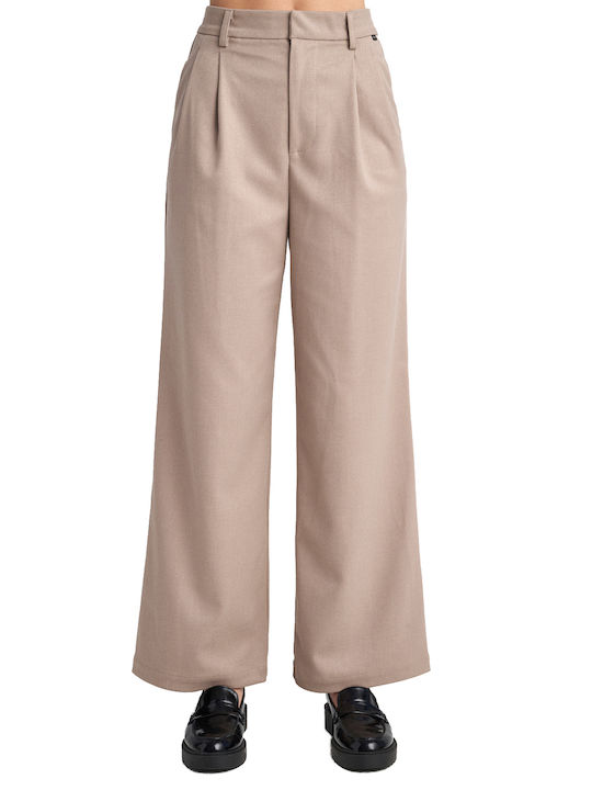 Marina Women's Fabric Trousers Light Beige