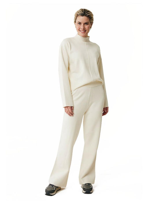 Women's Fabric Trousers Cream