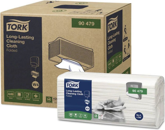 Βιομηχανικό Πανί Καθαρισμού Φύλλα Non-woven Λευκό 1φυλλο 35,5x41cm 4x90τεμ Tork Long Lasting 90479