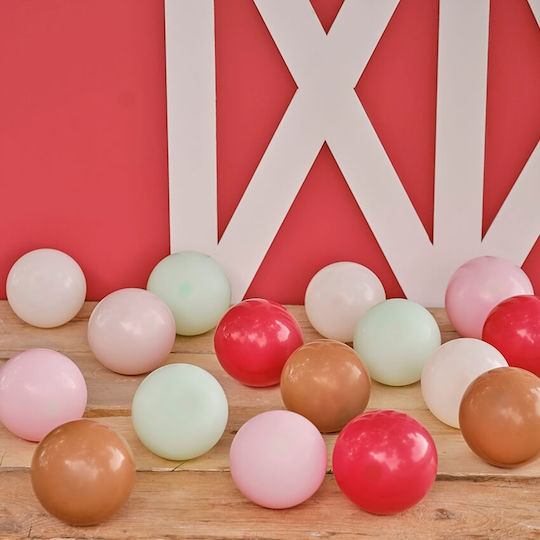 Set of 5'' Balloons Balloon Mosaics Red Gray-Green Tan Nude Pink 40pcs