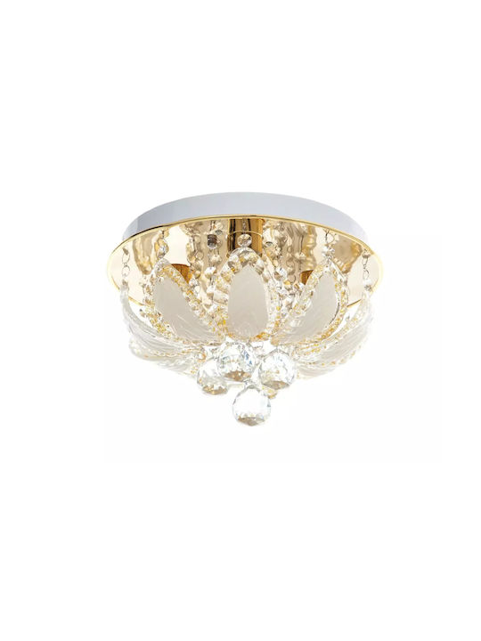 Лампа с Много Крушки LED с Crystal Златист
