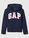 Kids Sweatshirt Cardigan Cotton with Hood Blue