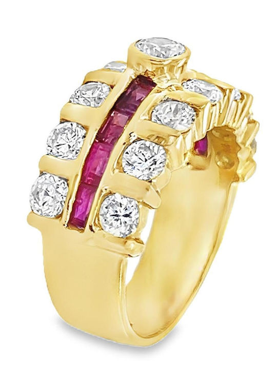 Xryseio Damen Ring mit Zirkonia aus Gold 18K