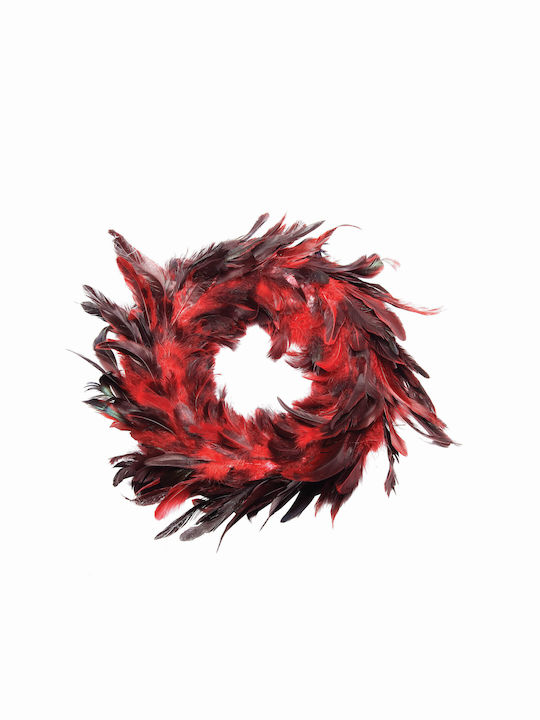 Kokoracostume Weihnachtskranz Rote Federn 40cm