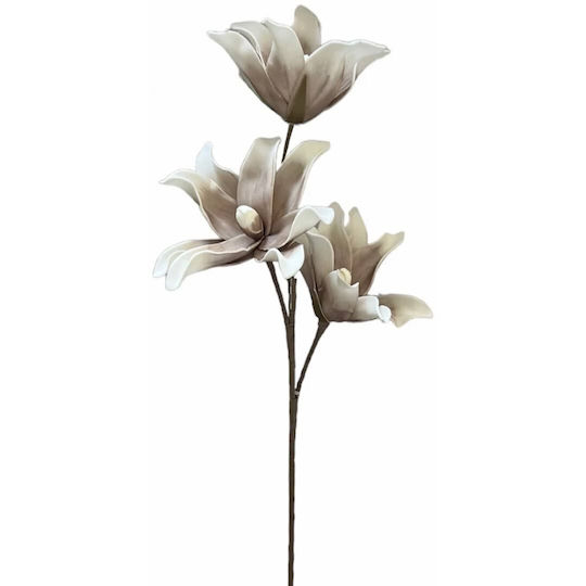 Dekorativer Blumen-Triclone 68 cm Weiß-Grau