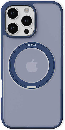 Torras Ostand Pro Umschlag Rückseite Silikon 1.5mm Blau (iPhone 17 Pro Max / iPhone 17 Pro / iPhone 16 Pro Max)