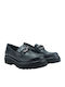 Leather Women's Loafers in Black Color