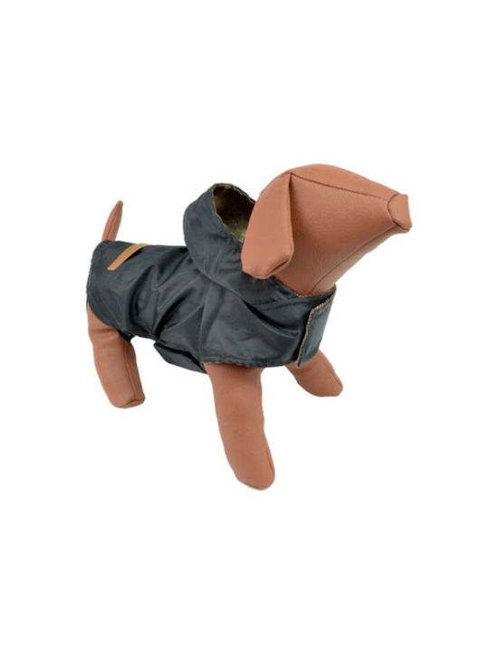 Woofmoda Haine pentru câini Impermeabil Cu glugă Negru cu Lungimea Spateului 37 cm