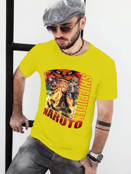 Poster T-shirt Naruto Yellow Cotton