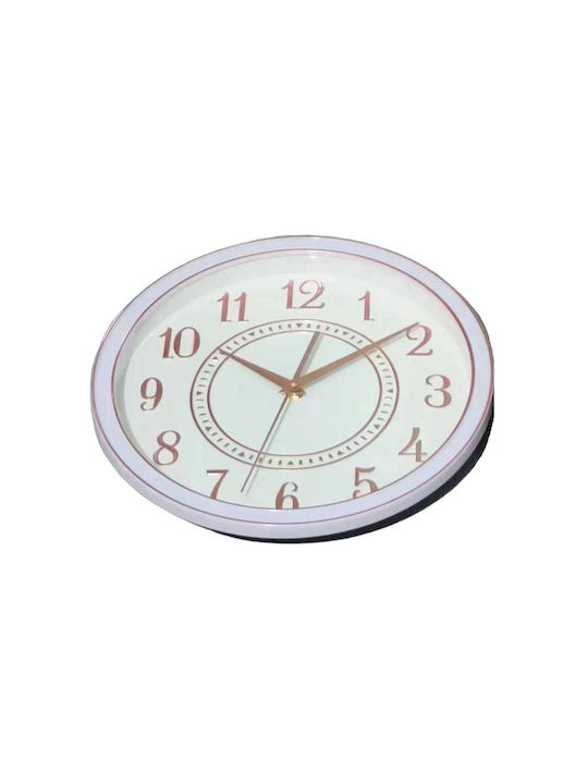 Wall Clock Metallic White Ø30cm