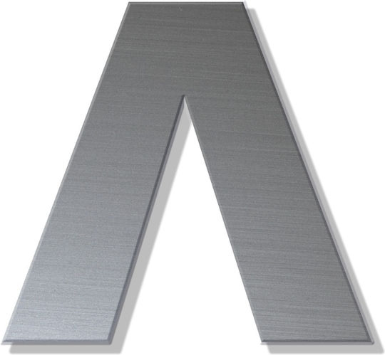 One Two Three Done Πινακίδα με Γράμμα Λ σε Ασημί Χρώμα 8cm 13319-80-Λ-IN
