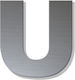 One Two Three Done Πινακίδα με Γράμμα U σε Ασημί Χρώμα 8cm 13319-80-U-IN