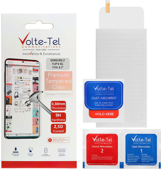Volte-Tel 2.5D 0.3mm Adeziv complet Tempered Glass (Exterior Față Galaxy Z Flip6 / Z Flip7 FE)