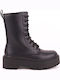 Leder Stiefeletten Damen Schwarz