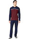 Minerva Punto Di Roma Men's Winter Pajamas Set Bordeaux-marine