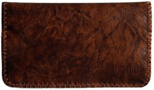 Pythia Amalia Lederne Tabaktasche in mit magnetischem Verschluss Brown & Green
