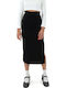 High-waisted Midi Skirt Black