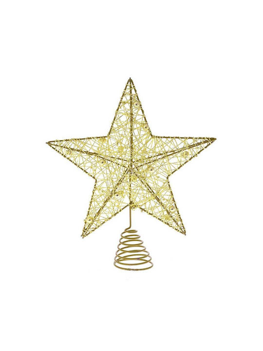 Iliadis Christmas Tree Topper Gold With Gold Dust With Beads Gold