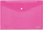 Typotrust Folder Transparent with Button for Paper A4 Pink