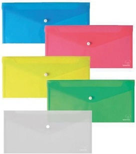 Typotrust Φάκελος με Κουμπί Πολύχρωμος 25×13cm (Διάφορα Χρώματα)